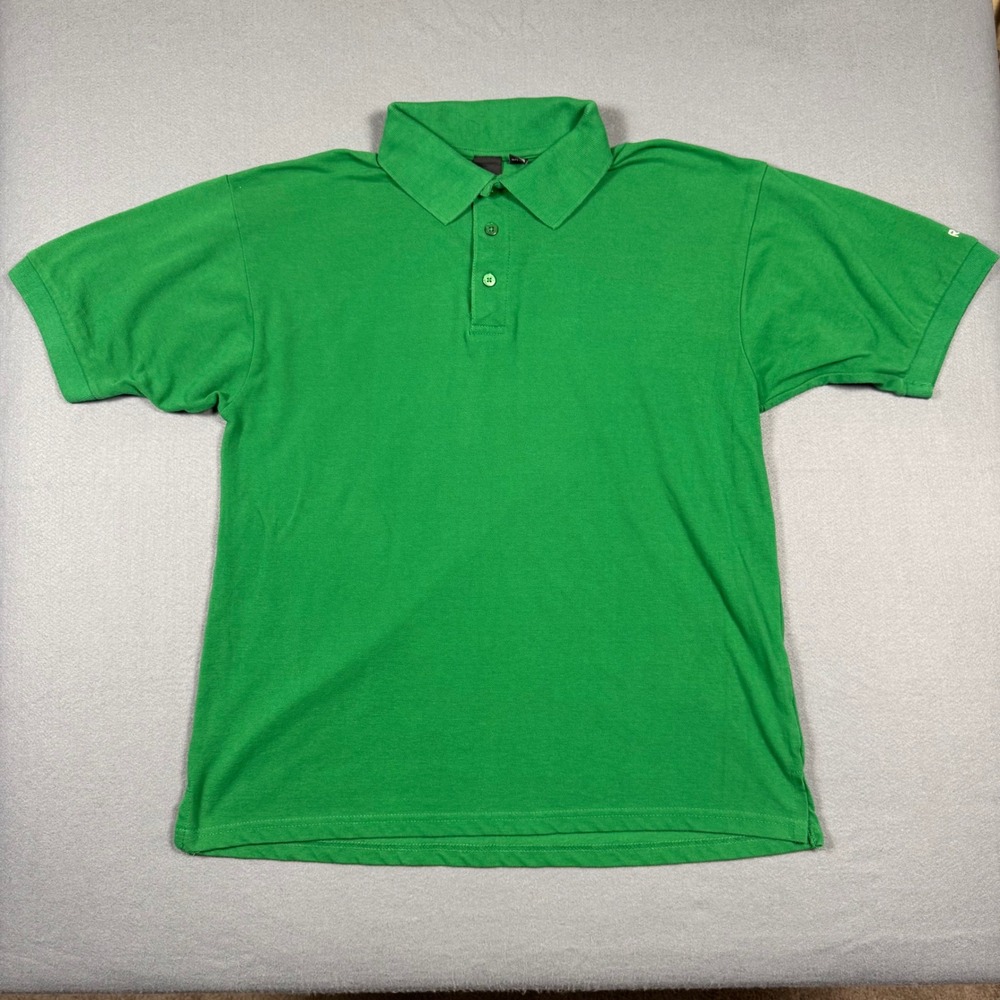 Reebok Mens XL‎ Green Short Sleeve Pique Polo Shirt Athletic Golf Casual Top